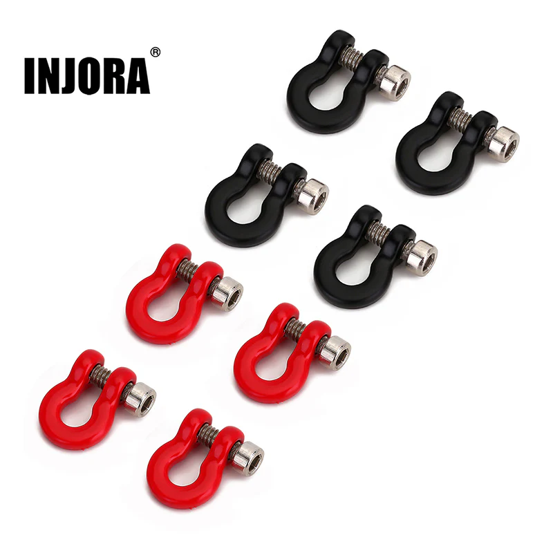 INJORA D Rings Tow Hooks with M2 Screws for SCX24 Bumpers