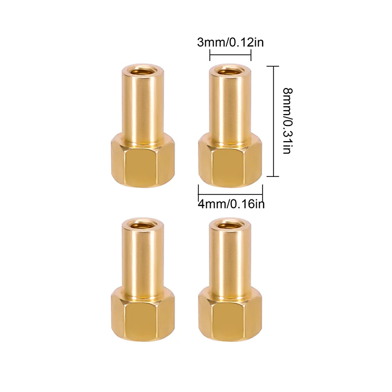 INJORA M2 Brass Nuts for INJORA +5mm SCX24 Wheel Hex Extenders - Image 3