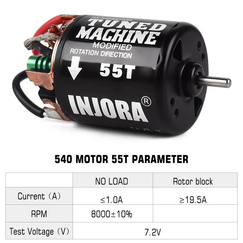 INJORA 540 3-Slot Waterproof Brushed Motor 13T 21T 35T 45T 55T 80T for 1/10 RC Crawler - Image 13