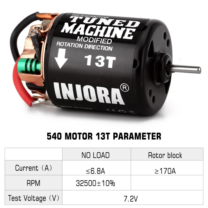 INJORA 540 3-Slot Waterproof Brushed Motor 13T 21T 35T 45T 55T 80T for 1/10 RC Crawler - Image 3