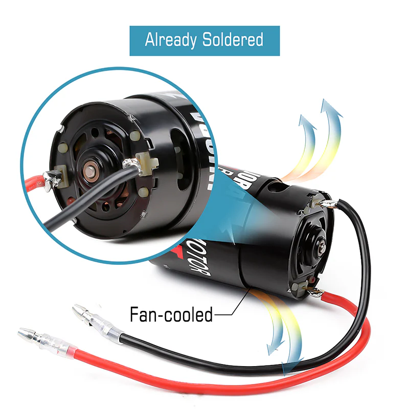 INJORA 550 3-SLOT Waterproof Brushed Motor 12T 21T 29T 35T 55Tfor 1/10 RC Crawler - Image 12