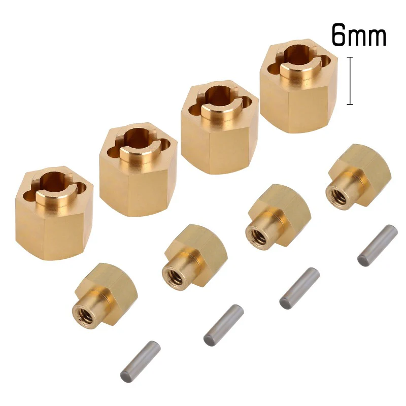 INJORA 7mm Brass Wheel Hex Hub Extenders for Axial SCX24 AX24 - Image 9