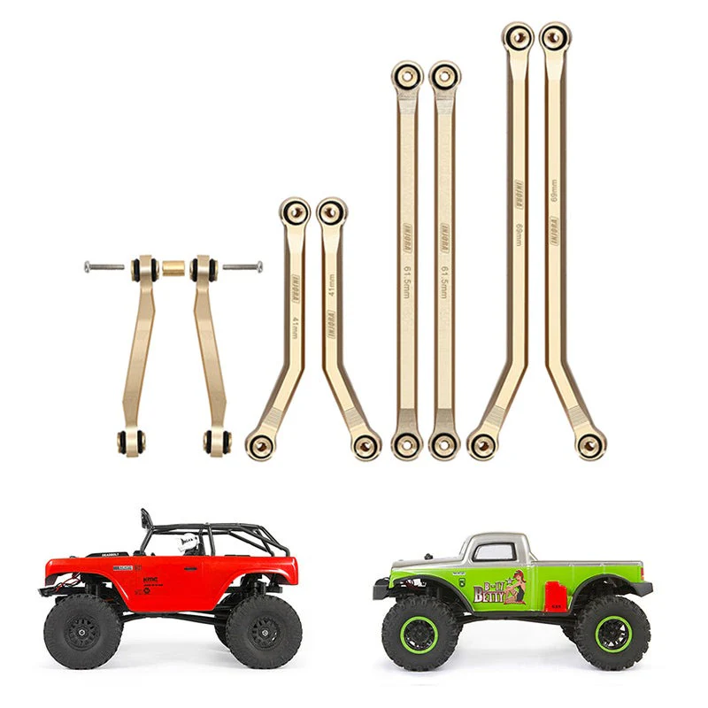 [Clearance Sale] INJORA 8PCS 36g Heavy Brass High Clearance Chassis 4 Links Set for Axial SCX24 Deadbolt Betty