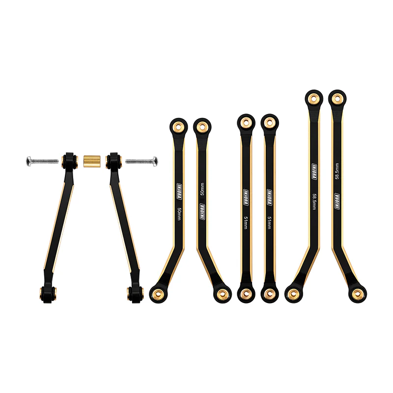 INJORA 8PCS 37g Heavy Brass High Clearance Chassis 4 Links Set for SCX24 C10 JLU Bronco Base Camp 4Runner - Image 2