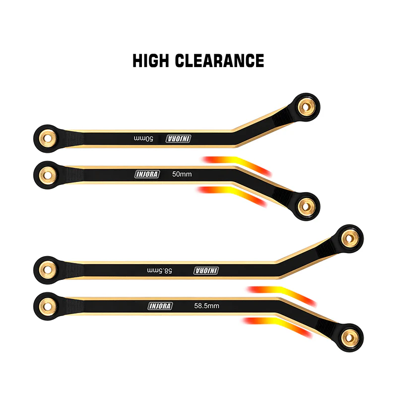 INJORA 8PCS 37g Heavy Brass High Clearance Chassis 4 Links Set for SCX24 C10 JLU Bronco Base Camp 4Runner - Image 5