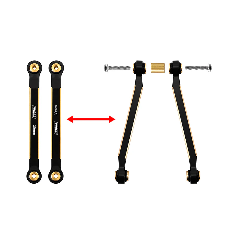 INJORA 8PCS 37g Heavy Brass High Clearance Chassis 4 Links Set for SCX24 C10 JLU Bronco Base Camp 4Runner - Image 6