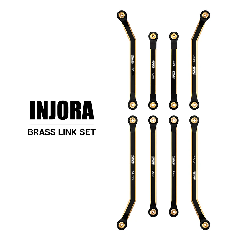 INJORA 8PCS 37g Heavy Brass High Clearance Chassis 4 Links Set for SCX24 C10 JLU Bronco Base Camp 4Runner - Image 8