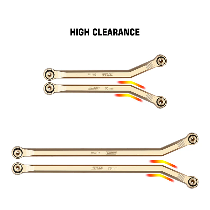 INJORA 8PCS 43g Heavy Brass High Clearance Chassis 4 Links Set for Axial SCX24 Gladiator Power Wagon - Image 10