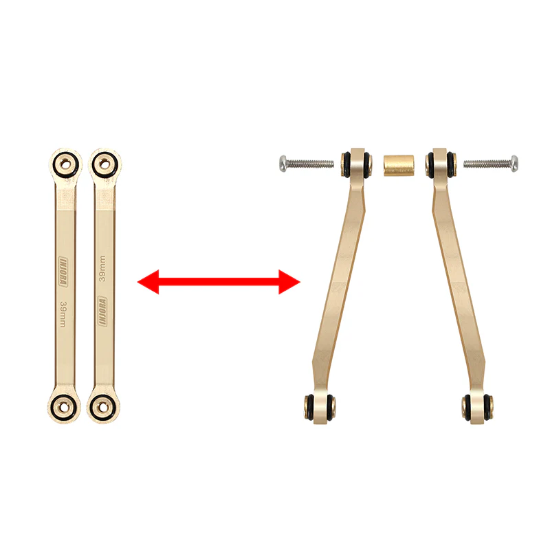 INJORA 8PCS 43g Heavy Brass High Clearance Chassis 4 Links Set for Axial SCX24 Gladiator Power Wagon - Image 12
