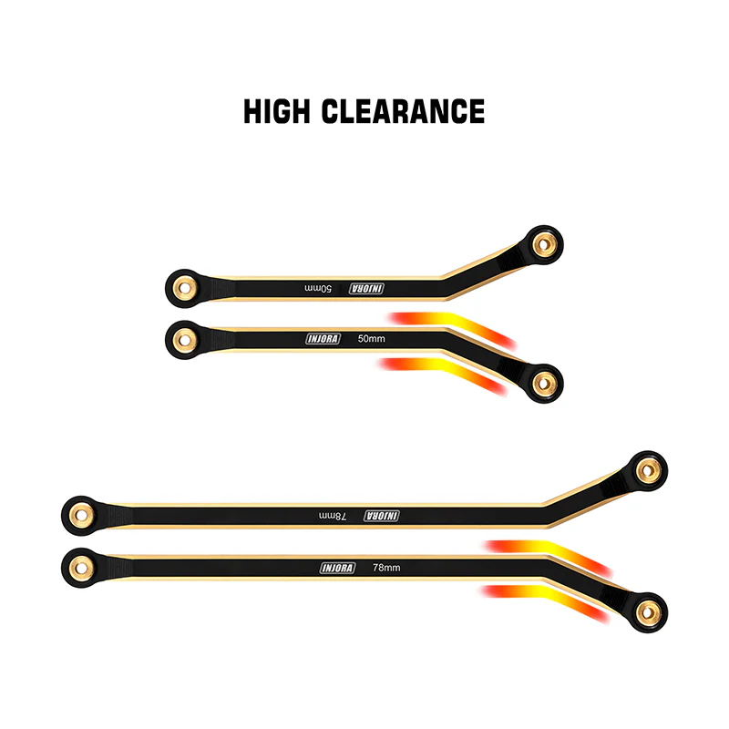 INJORA 8PCS 43g Heavy Brass High Clearance Chassis 4 Links Set for Axial SCX24 Gladiator Power Wagon - Image 4