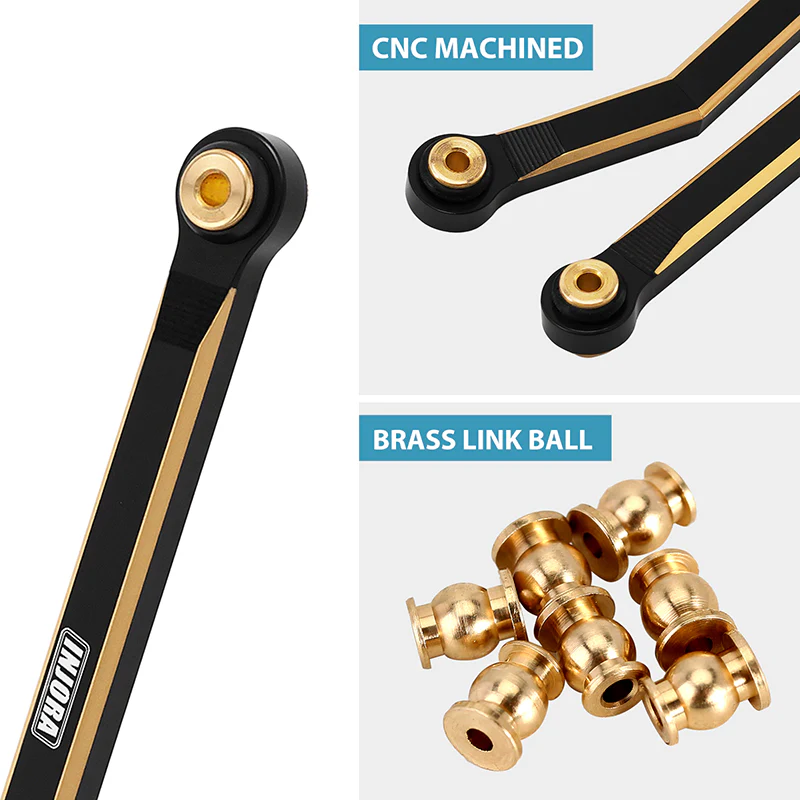 INJORA 8PCS 43g Heavy Brass High Clearance Chassis 4 Links Set for Axial SCX24 Gladiator Power Wagon - Image 5