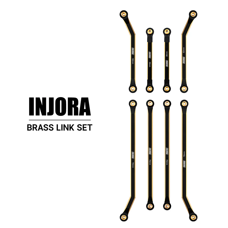 INJORA 8PCS 43g Heavy Brass High Clearance Chassis 4 Links Set for Axial SCX24 Gladiator Power Wagon - Image 8