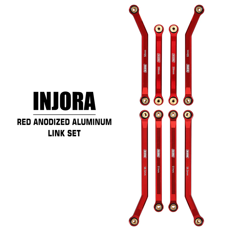 INJORA 8PCS Aluminum High Clearance 4 Links Set for SCX24 C10 JLU Bronco Base Camp 4Runner - Image 11