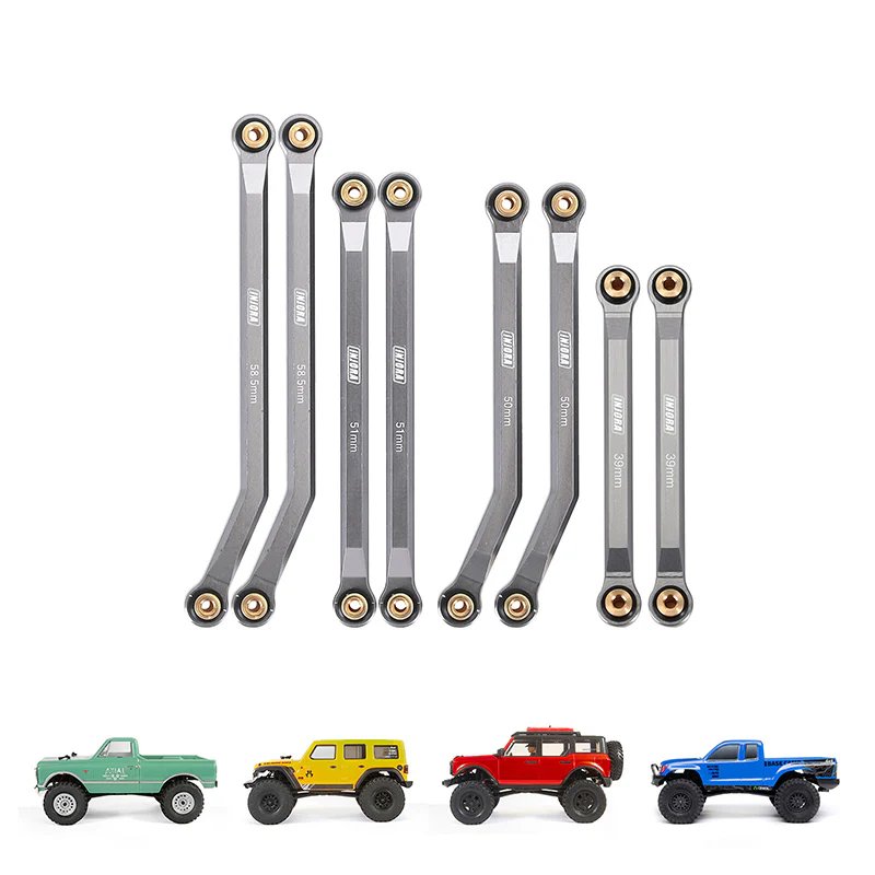 INJORA 8PCS Aluminum High Clearance 4 Links Set for SCX24 C10 JLU Bronco Base Camp 4Runner - Image 6