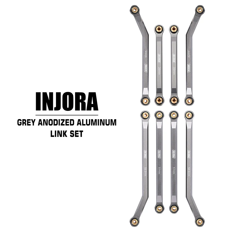 INJORA 8PCS Aluminum High Clearance 4 Links Set for SCX24 C10 JLU Bronco Base Camp 4Runner - Image 7