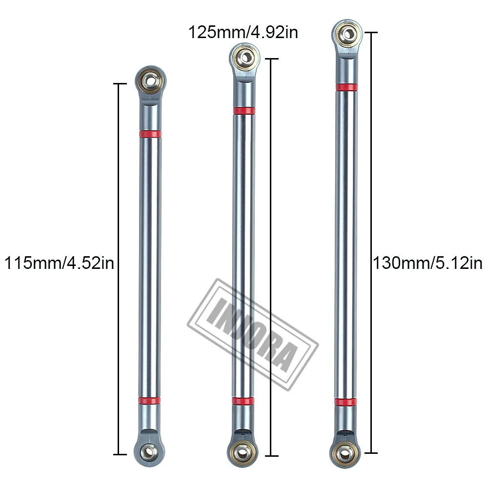 INJORA 8pcs/lot Aluminum Link Rod Unassembled Kit for Axial SCX10 - Image 3
