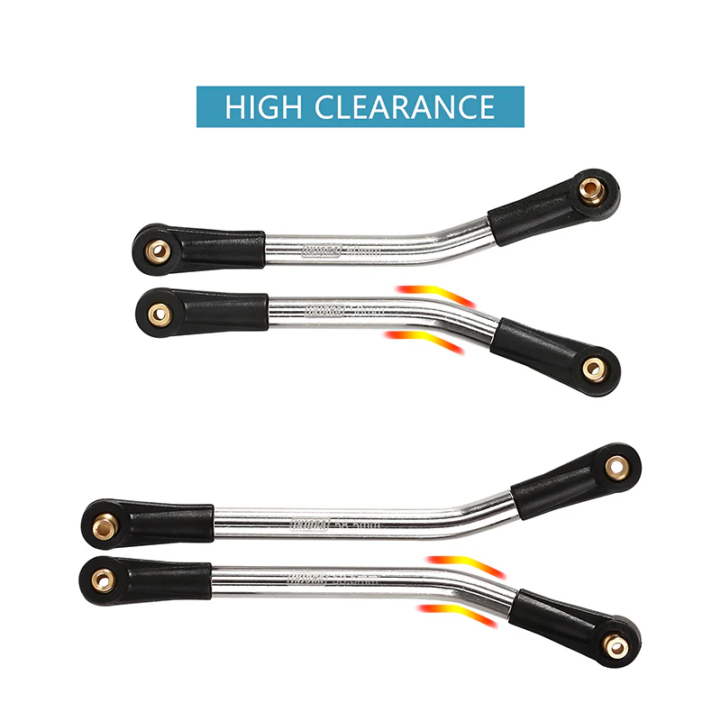 INJORA 8PCS Stainless Steel High Clearance 4 Links Set for SCX24 C10 JLU Bronco Base Camp 4Runner - Image 11
