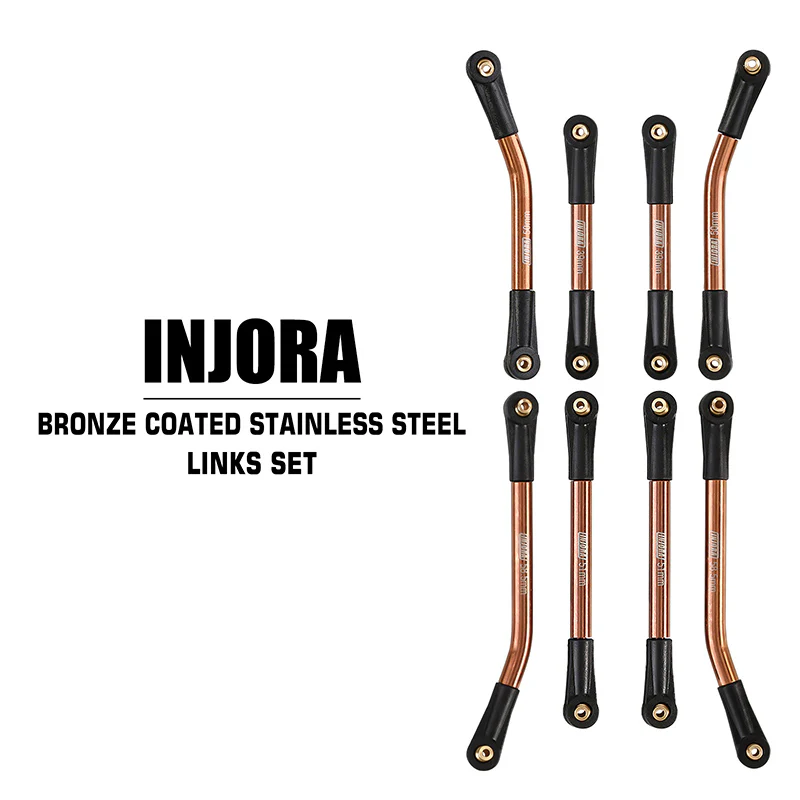 INJORA 8PCS Stainless Steel High Clearance 4 Links Set for SCX24 C10 JLU Bronco Base Camp 4Runner - Image 14