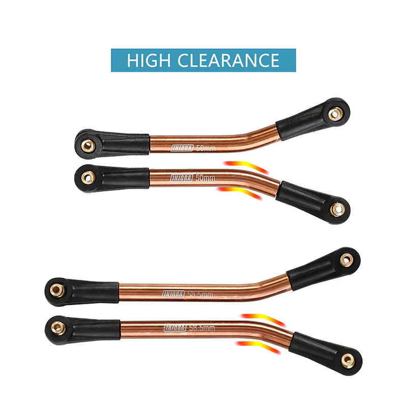 INJORA 8PCS Stainless Steel High Clearance 4 Links Set for SCX24 C10 JLU Bronco Base Camp 4Runner - Image 16