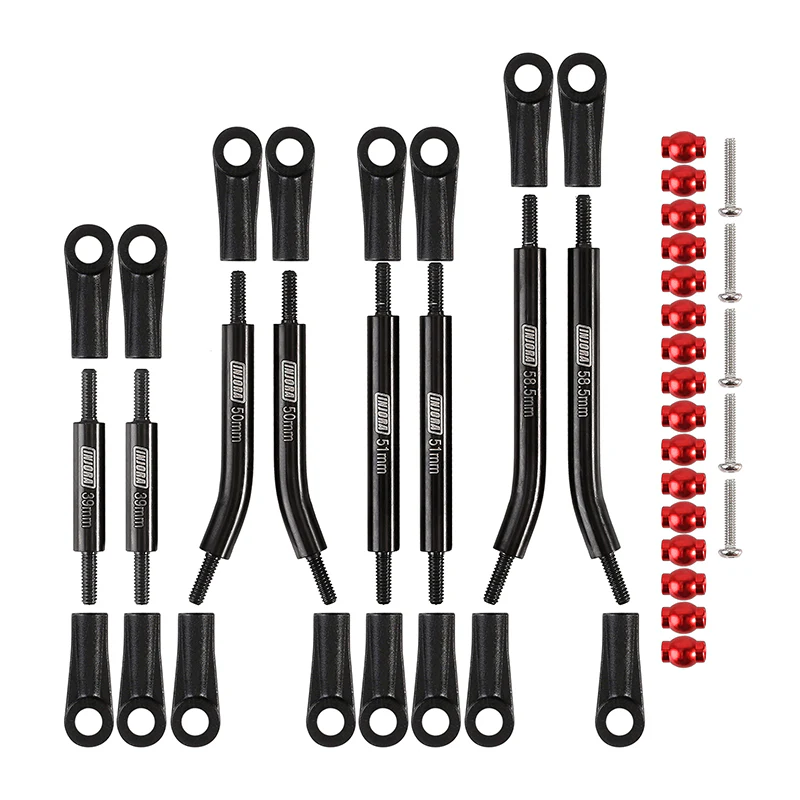 INJORA 8PCS Stainless Steel High Clearance 4 Links Set for SCX24 C10 JLU Bronco Base Camp 4Runner - Image 3