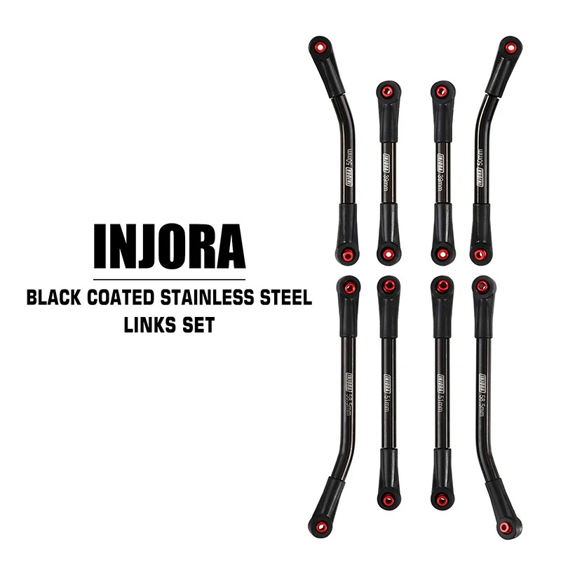 INJORA 8PCS Stainless Steel High Clearance 4 Links Set for SCX24 C10 JLU Bronco Base Camp 4Runner - Image 4