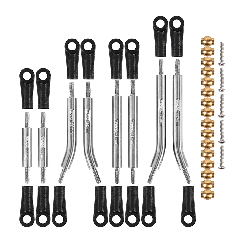 INJORA 8PCS Stainless Steel High Clearance 4 Links Set for SCX24 C10 JLU Bronco Base Camp 4Runner - Image 8