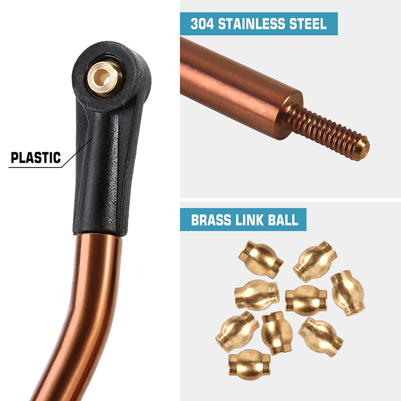 [Clearance Sale] INJORA 8PCS Stainless Steel High Clearance 4 Links Set for Axial SCX24 Deadbolt Betty - Image 7