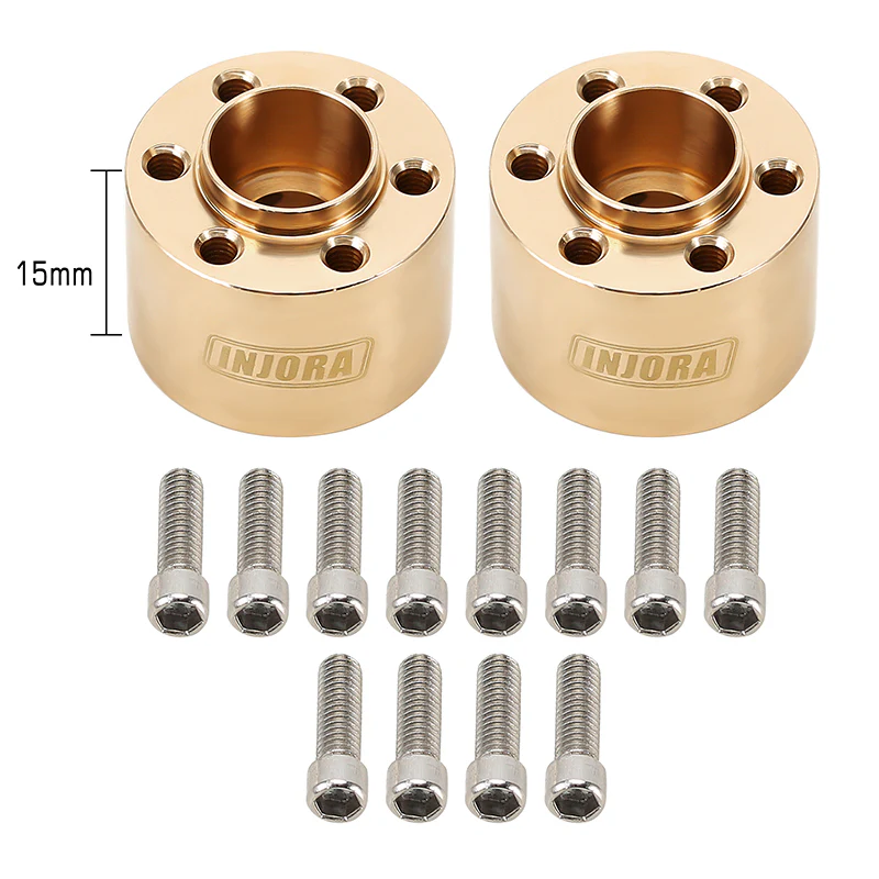INJORA 12mm Heavy Brass Wheel Hex Hub Extenders Adapters for 1.9 2.2 Beadlock Wheel Rims - Image 11