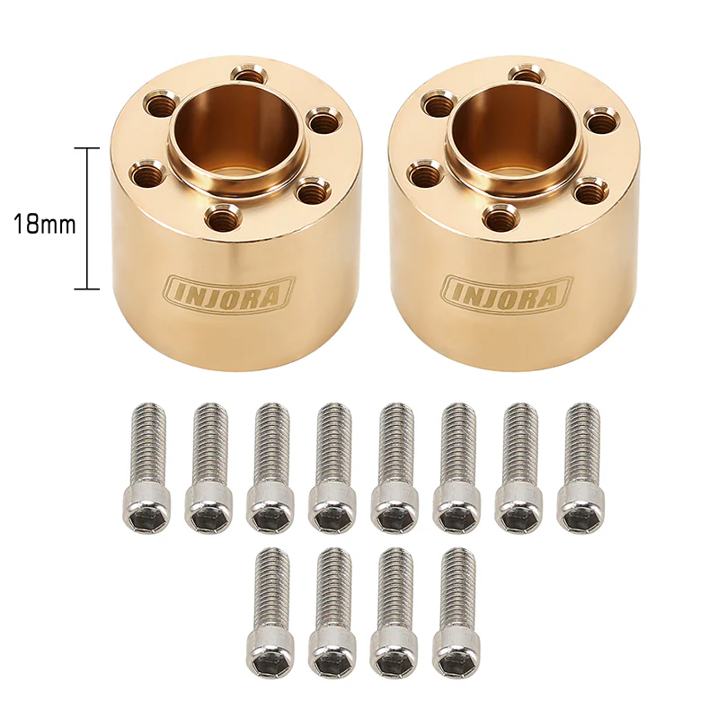 INJORA 12mm Heavy Brass Wheel Hex Hub Extenders Adapters for 1.9 2.2 Beadlock Wheel Rims - Image 14