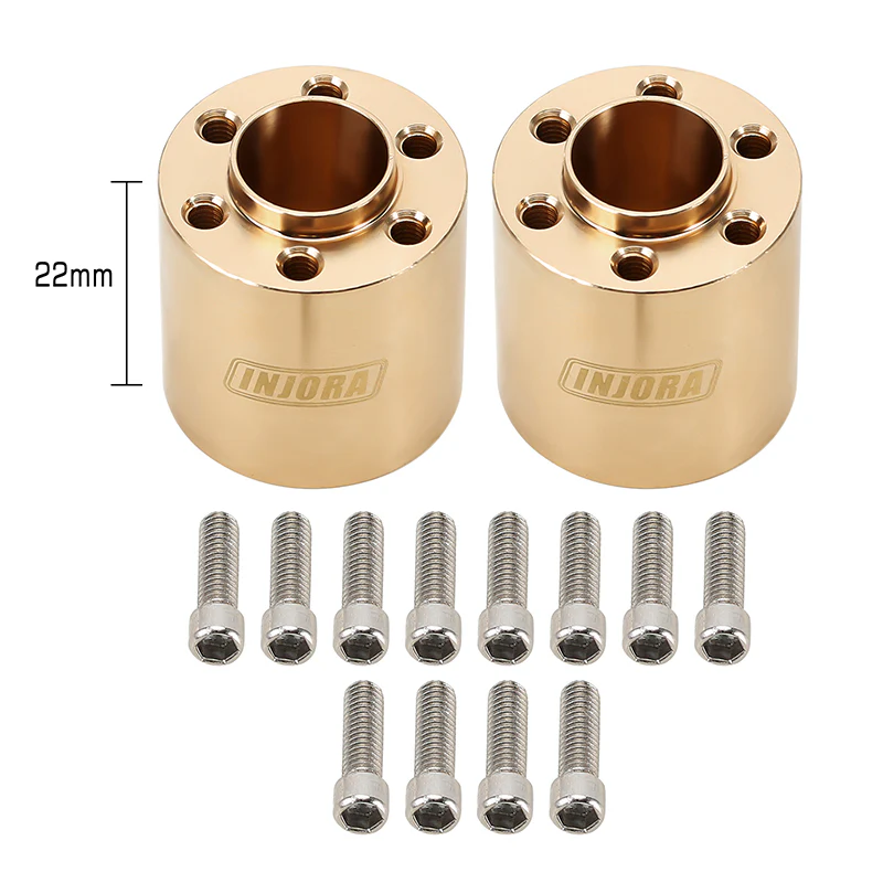INJORA 12mm Heavy Brass Wheel Hex Hub Extenders Adapters for 1.9 2.2 Beadlock Wheel Rims - Image 17