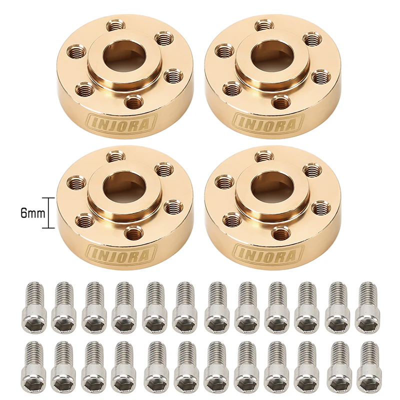 INJORA 12mm Heavy Brass Wheel Hex Hub Extenders Adapters for 1.9 2.2 Beadlock Wheel Rims - Image 20