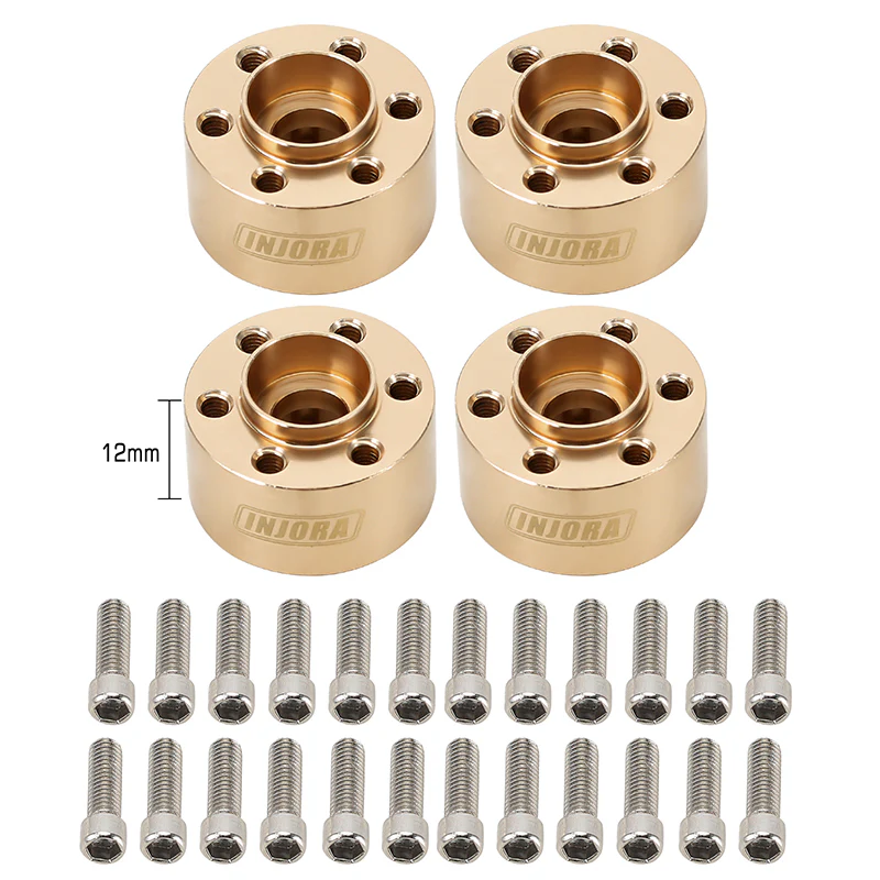 INJORA 12mm Heavy Brass Wheel Hex Hub Extenders Adapters for 1.9 2.2 Beadlock Wheel Rims - Image 22