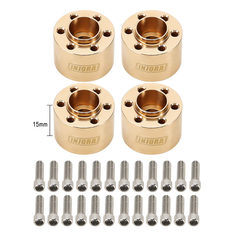 INJORA 12mm Heavy Brass Wheel Hex Hub Extenders Adapters for 1.9 2.2 Beadlock Wheel Rims - Image 23