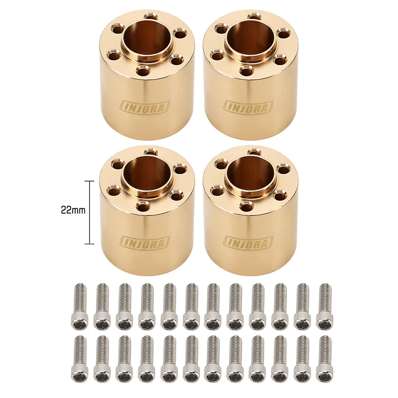 INJORA 12mm Heavy Brass Wheel Hex Hub Extenders Adapters for 1.9 2.2 Beadlock Wheel Rims - Image 25