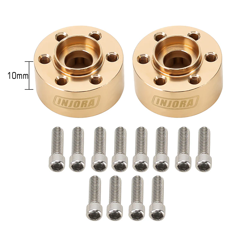 INJORA 12mm Heavy Brass Wheel Hex Hub Extenders Adapters for 1.9 2.2 Beadlock Wheel Rims - Image 5