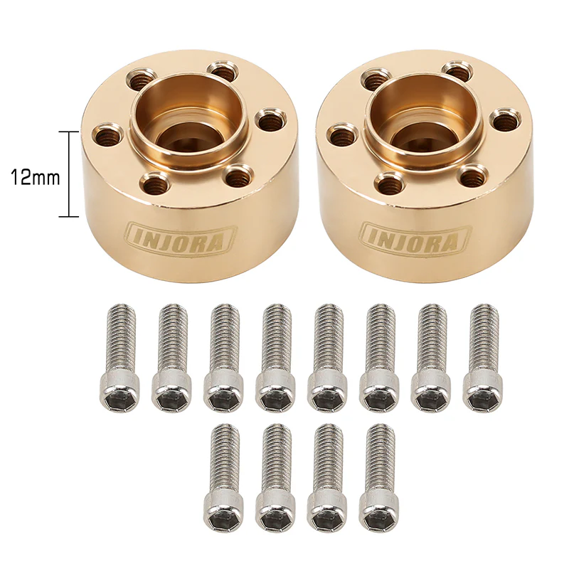 INJORA 12mm Heavy Brass Wheel Hex Hub Extenders Adapters for 1.9 2.2 Beadlock Wheel Rims - Image 8