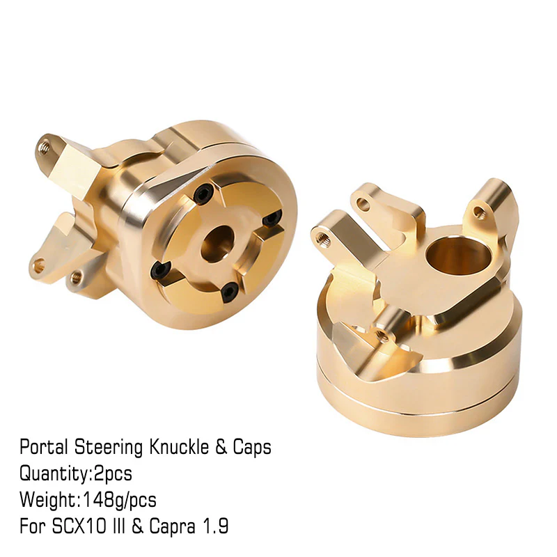 INJORA Heavy Duty Brass Portal Steering Knuckle for Axial SCX10 III Capra 1.9 - Image 10