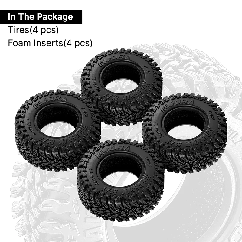 INJORA 0.7" 34*12mm MAVERIX M/T Tires for 1/30 SCX30 (T7025) (4) - Image 9