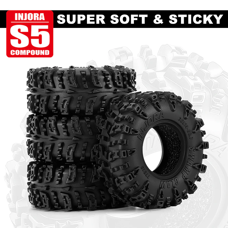 INJORA 0.7" 36*14mm Swamp Claw Tires for 1/30 SCX30 (T7019) (4) - Image 5