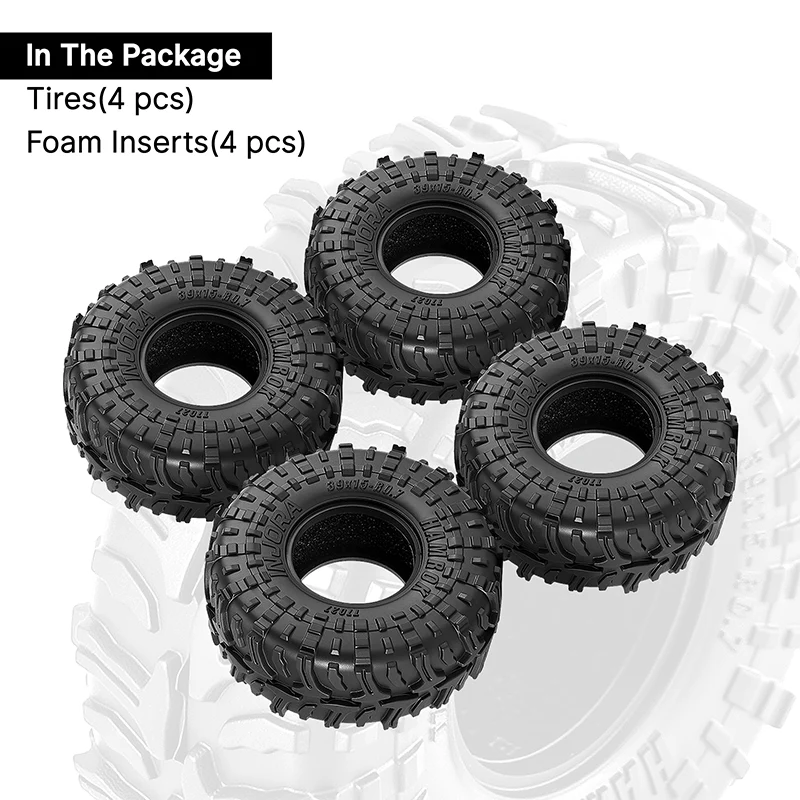 INJORA 0.7" 39*15mm HAMROK Tires for 1/30 SCX30 (T7027) - Image 5