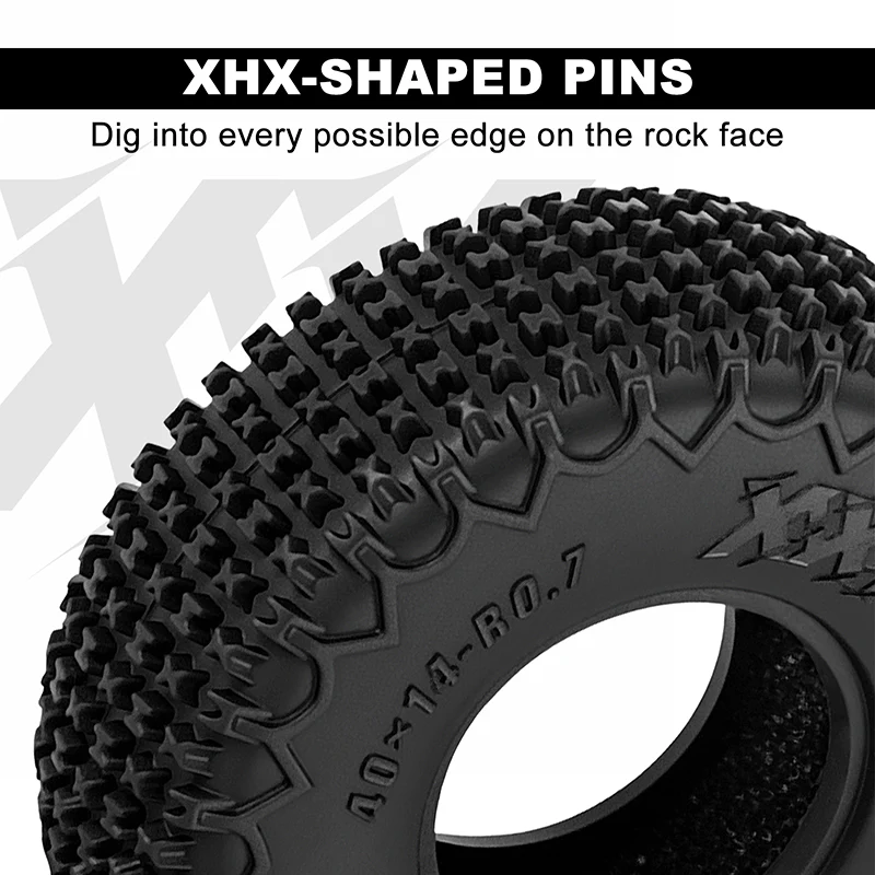 INJORA 0.7" 40*14mm XHX Pin Tires for 1/30 SCX30 (T7021) (4) - Image 3