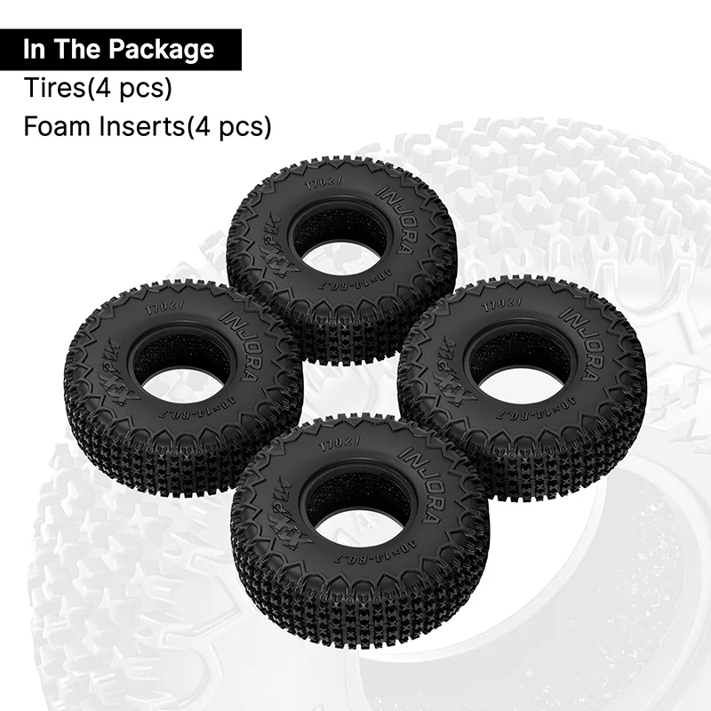 INJORA 0.7" 40*14mm XHX Pin Tires for 1/30 SCX30 (T7021) (4) - Image 6