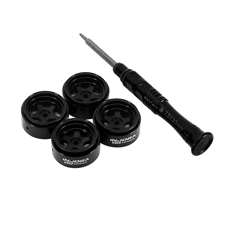 INJORA 0.7" D18 5-Spoke Aluminum Wheels for 1/30 SCX30 (W7002) - Image 3