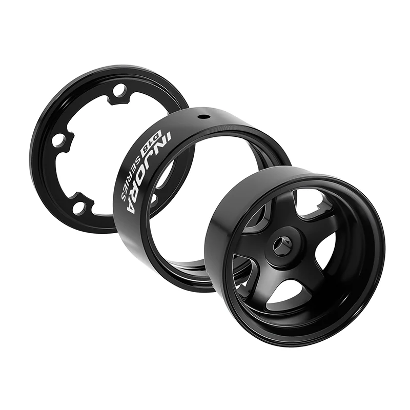 INJORA 0.7" D18 5-Spoke Aluminum Wheels for 1/30 SCX30 (W7002) - Image 4