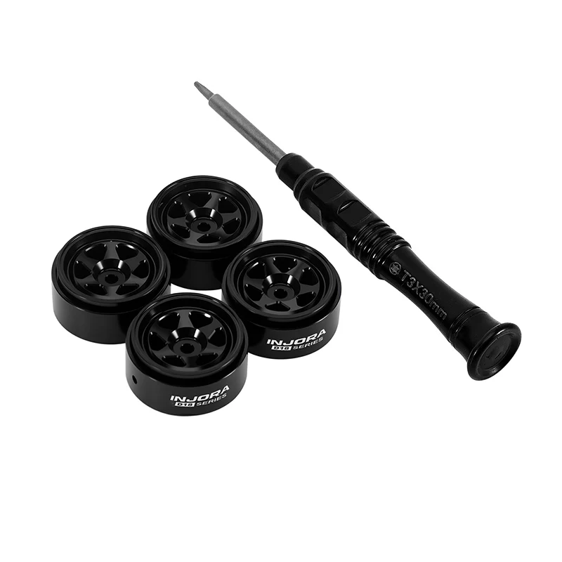 INJORA 0.7" D18 6-Spoke Aluminum Wheels for 1/30 SCX30 (W7001) - Image 4