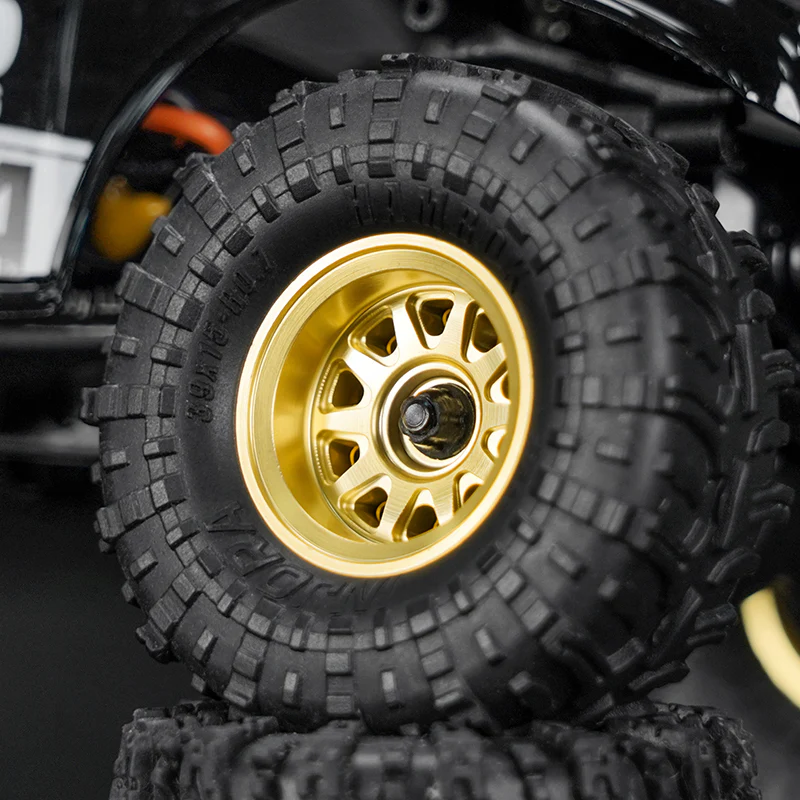 INJORA 0.7" D19 Brass Beadlock Wheels for 1/30 SCX30 (W7007) - Image 4