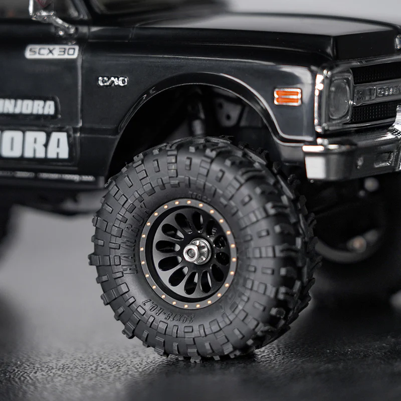 INJORA 0.7" D19 Ripple Black Brass Wheels for 1/30 SCX30 (W7005) - Image 4