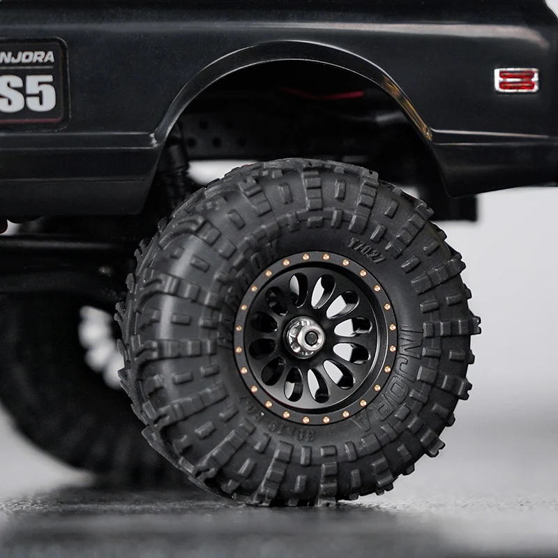 INJORA 0.7" D19 Ripple Black Brass Wheels for 1/30 SCX30 (W7005) - Image 5
