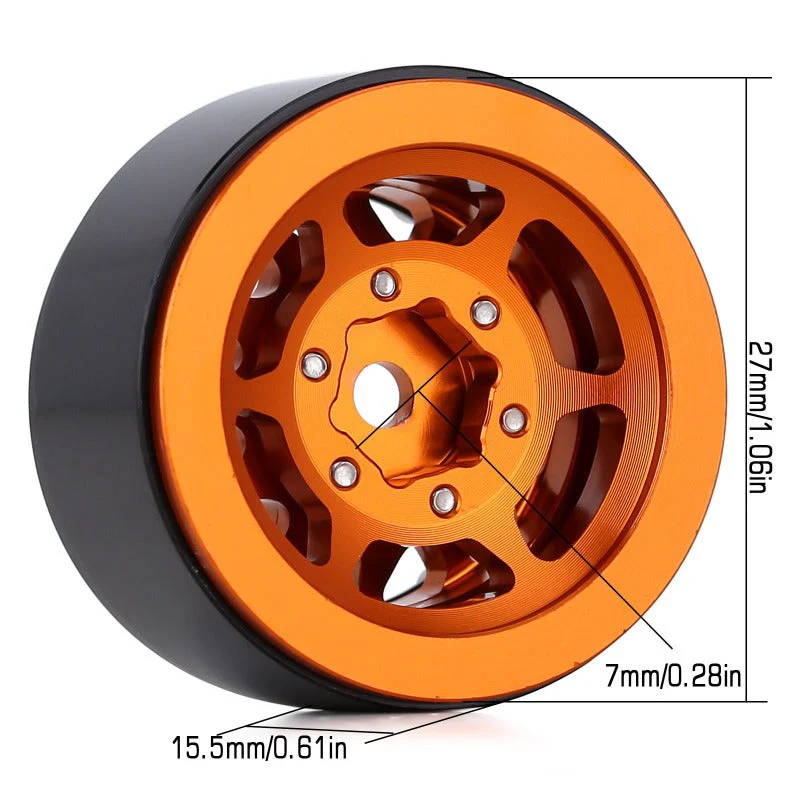 INJORA 1.0" 12-Spokes Wheels for Micro Crawlers (W1049) - Image 3