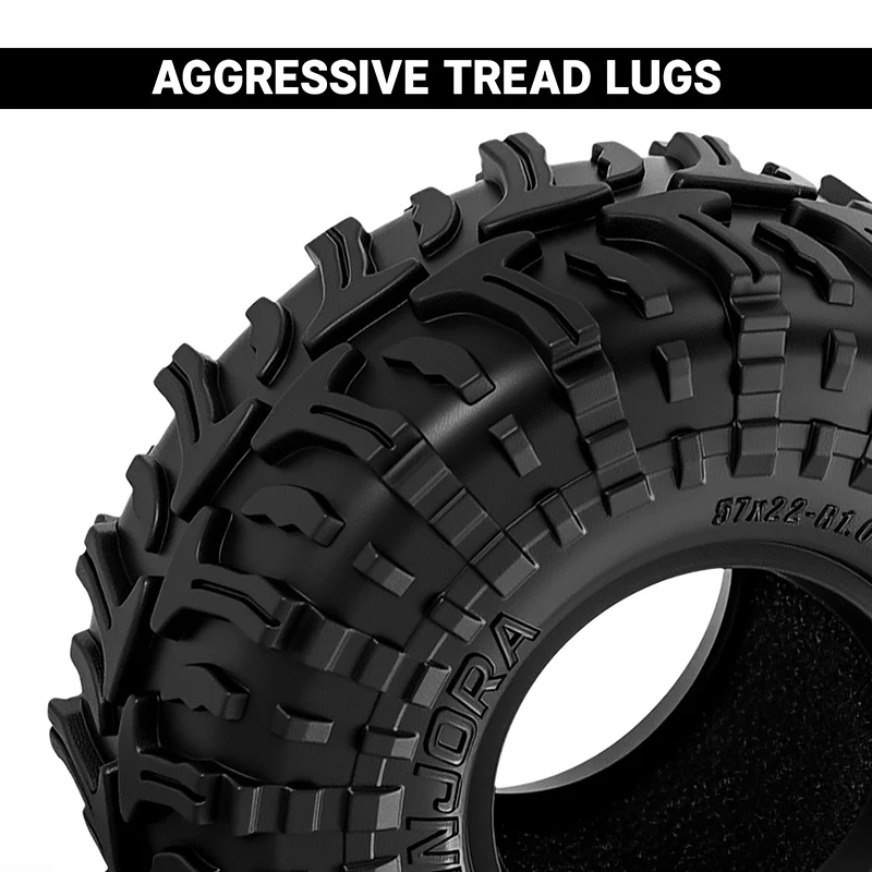 INJORA 1.0" 57*22mm HAMROK Tires (T1027) (4) - Image 3